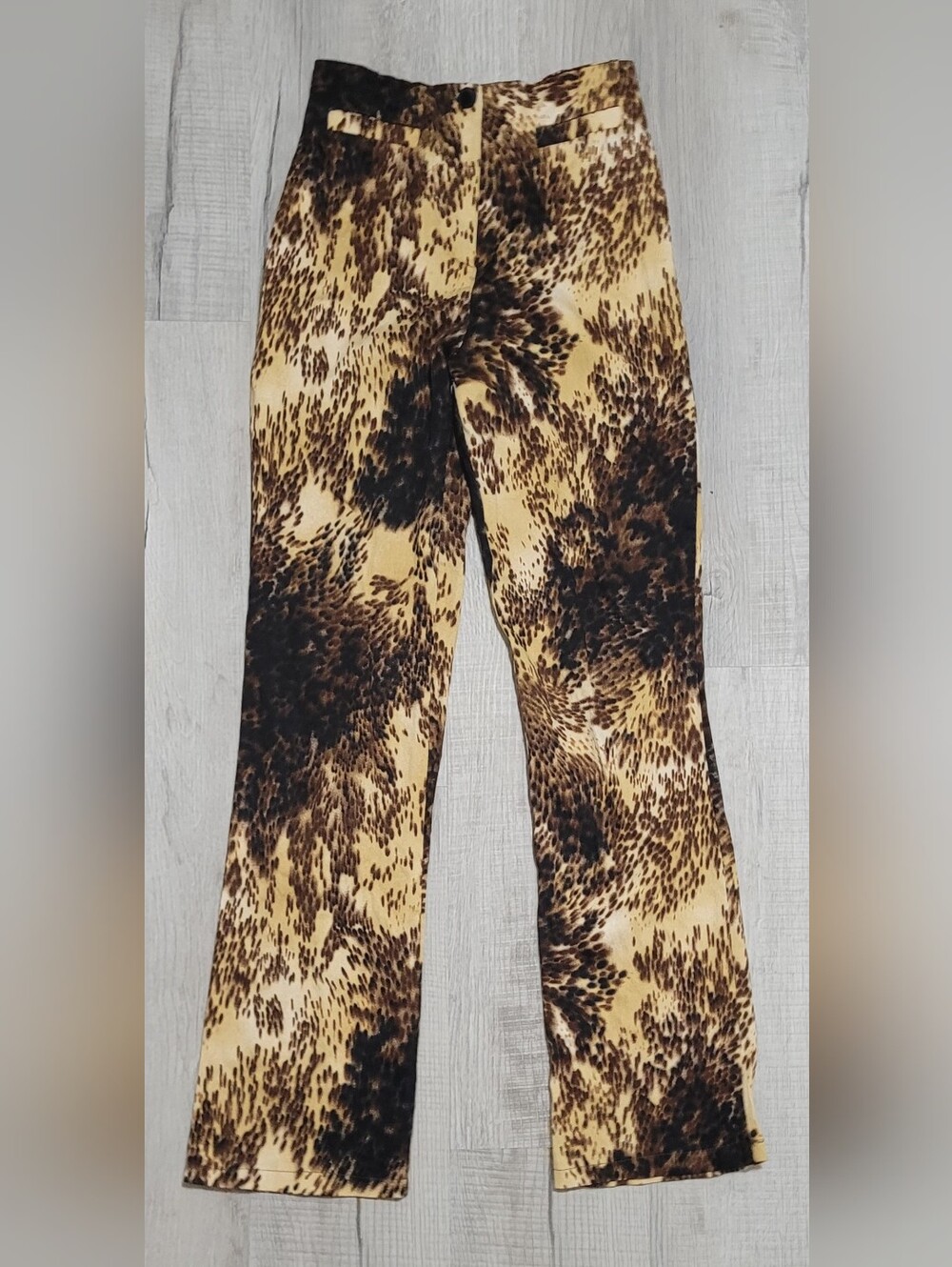 Vtg 90s Caché Made in France Animal Print Stretch Pants Size Medium